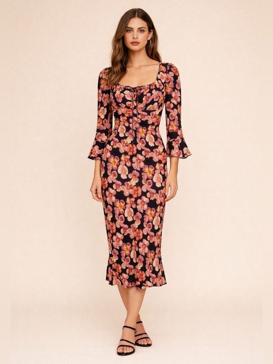 Reformation Dresses & Skirts - Reformation Kiley Floral Print Midi Dress Floral Print Size 10